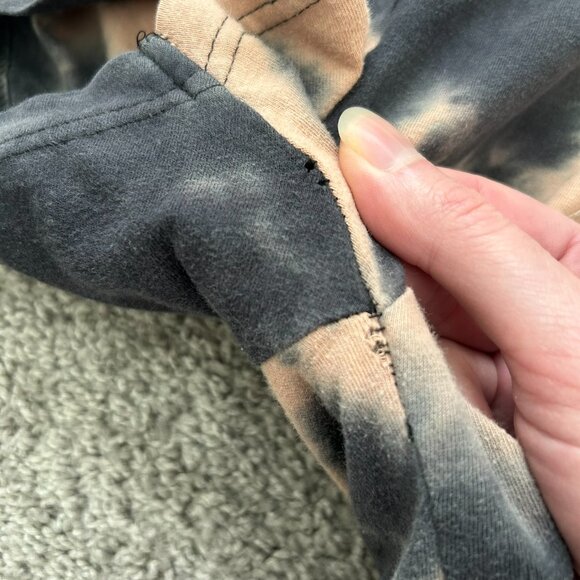 Preston & James Acid Wash Zodiac Raw Edge Cotton Cropped Shirt Large - Picture 2 of 9